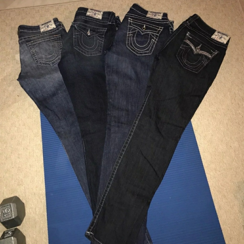 True Religion jeans lot- 3 skinny/1 jegging